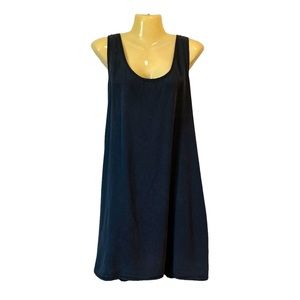 Statement Tank Dress Jumper Swim Cover Up Pockets Racer Back Neutral Gray Large